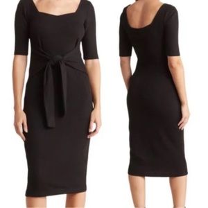 Socialite Black Ribbed Midi Sweater Dress SZ L